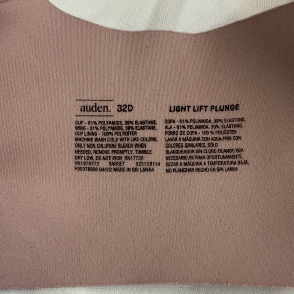 Auden tan light lift plunge Bra  32D - Picture 10 of 16